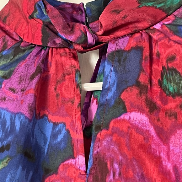 Talbots Vibrant Floral Top - Red, Purple, Blue - Picture 3 of 6